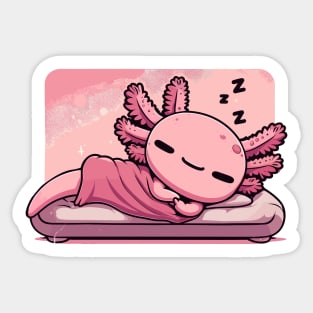 Kawaii Sleeping Axolotl Sticker